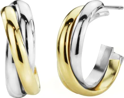 Produktbild von Traveller Creolen - Edelstahl - Bicolor - Gold- und Silberfarbe - Twist-effekt - 19 mm - 182046