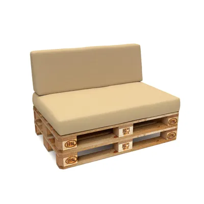 Immagine prodotto di POKAR Cuscini per pallet Cuscini per pallet sfoderabili Divano per pallet, Dimensioni: Set cuscino seduta 120x80 + cuscino schienale 120x40, Colore: Beige - Impermeabile