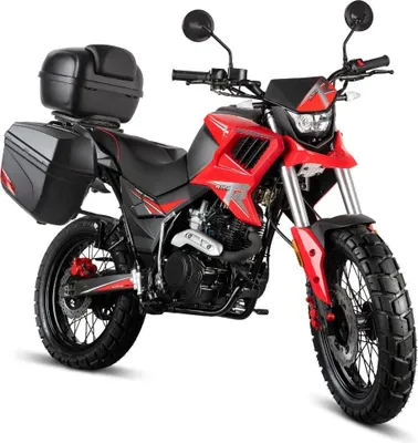 Produktbild von Motorrad Fighter 125 HR-S rot 90 km/h Euro 5 Schaltmoped 125ccm 4 Takt Leichtkraftrad Krad Kraftrad mit Topcase und Seitenkoffer