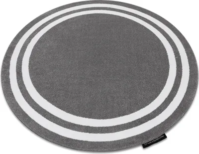 Produktbild von Teppich HAMPTON Rahmen Kreis grau Grau rund 140 cm
