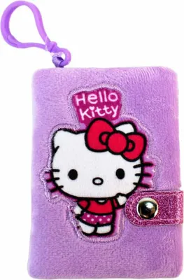 Produktbild von Hello Kitty lila Notizbuch Mini mit Plüsch und Gitzer