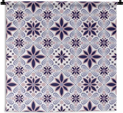 Produktbild von MuchoWow® Wandteppich Wandbehang Blumen - Luxus - Design 150x150 cm Tapisserie Dekoration Wandtuch - Wohnaccessoires - Modernes