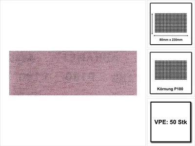 Produktbild von Mirka Abranet 80 x 230 mm Grip Schleifstreifen P180, 50 Stück