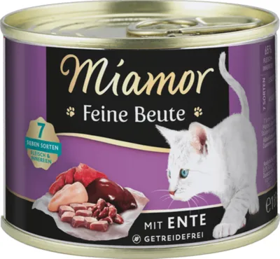 Produktbild von Miamor Feine Beute Ente, Adult, jede Rasse, Ente, 185 g, Getreidefrei, Ohne Soja