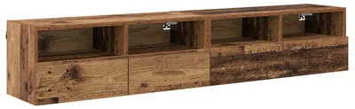 Obrázek produktu pro vidaXL TV nástěnné police 2 ks regenerované dřevo 80 x 30 x 30 cm materiál na bázi dřeva