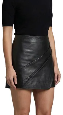 Produktbild von MADDOX - Damen Lederrock Hosenrock Lammnappa schwarz : 46
