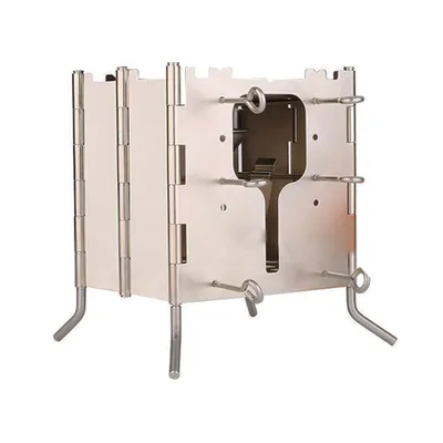 Produktbild von Zusammenklappbarer Holzofen, tragbar, winddicht, Camping-Holzofen, Mehrstoffofen mit Tragetasche fuer Outdoor-Rucksacktouren, Kochen, Grillen