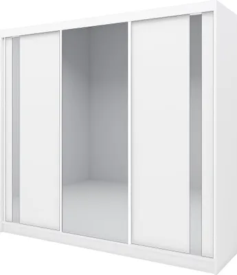 Produktbild von BEAUTYSOFA Schwebetürenschrank GAJA 240cm - modernes 3-türig Schrank mit Spiegel (Weiß)