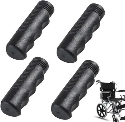 Produktbild von Ergonomische Reservehandgrepen für Rollator - 4 Stück - universell - 22 mm - schwarze Handgriffe