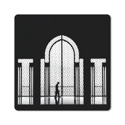 Produktbild von MuchoWow® Mauspad Mousepad Schwarz - Weiß - Fenster - Mensch 20x20 cm - Mousepads - Maus Mat - Pad - Mausunterlage - Desk Mat - Bureauartikeln