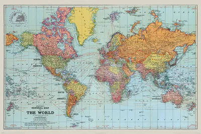 Immagine prodotto di Mappa Poster Stanfords Mappa generale del mondo