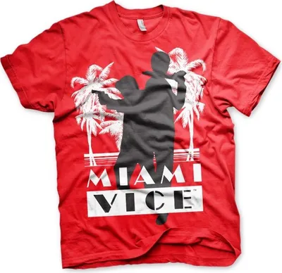 Produktbild von Miami Vice Silhuettes T-Shirt - X-Large - Red