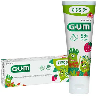 Image de Sunstar | Dentifrice - GUM KIDS 50 ml - Goût de fraise - Pour les enfants à partir de 3 ans - 98% d'ingrédients naturels