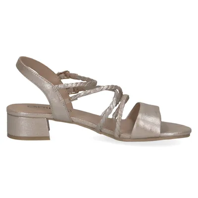 Produktbild von Caprice Damen Sandale Flechtoptik Blockabsatz Schnalle 9-28201-42, Größe:38.5 EU, Farbe:Beige
