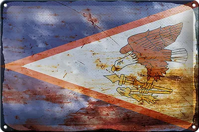Produktbild von Blechschild Flagge 30x20cm Flag of American Samoa Rost