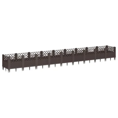 Produktbild von Pflanzkasten mit Erdspießen Braun 363,5x43,5x43,5 cm PP