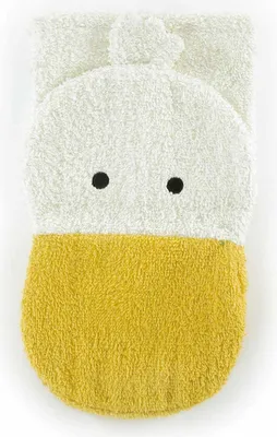 Produktbild von Fürnis Waschlappen mit lustigen Tiermotiven Klein 100% Bio Baumwolle GOTS 570 Ente klein