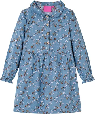 Produktbild von Kinderkleid mit Langen Ärmeln Petrolblau 104