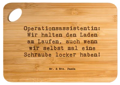 Produktbild von Mr. & Mrs. Panda vesperbrett Spruch Operationsassistentin Heldin - Transparent - Geschenk, Frühstücksbrettchen, Berufsliebe, Schneidebrett, Beruf, servierbrettchen
