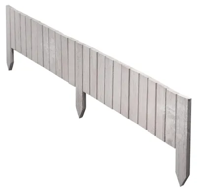 Obrázek produktu pro Zahradní palisádový plot – dřevěná ohraničení trávníku a záhonů – snadná montáž – pro trávníky a záhony – 15 x 116 cm – bílá