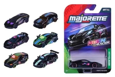 Produktbild von Majorette Neon Racer Premium Cars, Fahrzeug-Set, 3 Jahr(e), Metall, Gemischte Farben