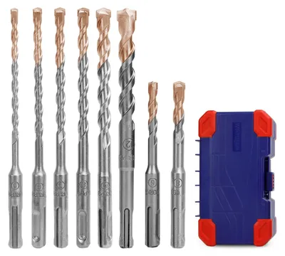 SDS-Plus Betonbohrer-Set 8-tlg., Ø 5–12 mm, Hartmetall