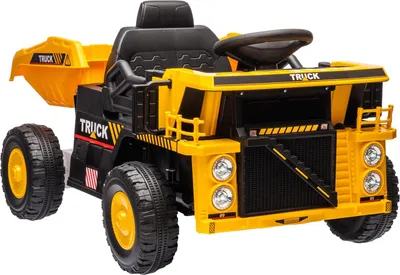 Produktbild von Elektrischer Traktor mit Schaufel, 12 V Kinder Aufsitztraktor, Kinder Elektroauto mit MP3 Funktion, Kinderfahrzeug mit Scheinwerfer, 3-6 km/h, für 3-5 Jahre Kinder, Gelb