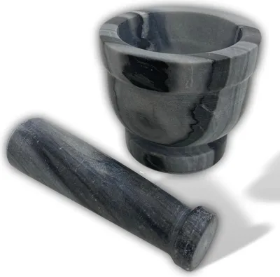 Produktbild von Mörser und Stößel Steinmörser Marmor Zerkleinerer Gewürzmörser Küche Antik-Stil