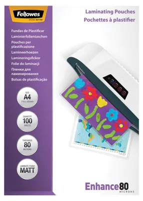 Produktbild von Fellowes Laminierfolie A4 80 mic matt - 100 Stück