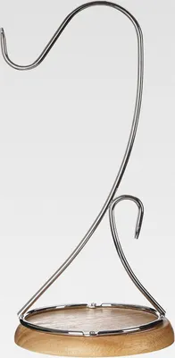 Produktbild von Housewares Bananenhalter, Chrom mit Holzfuß, H35 x W16 x D16cm