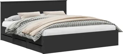 Obrázok produktu pre vidaXL Rám postele so zásuvkami čierny 180 x 200 cm