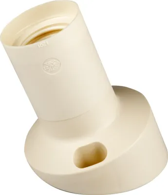 Produktbild von E27 Lampenfassung (PBT), Mantel glatt zu Wandmontage (schräg) Weiß