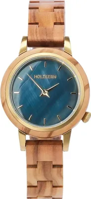 Holzkern Damenuhr Quarz Antrim Olive/Perlmutt 1