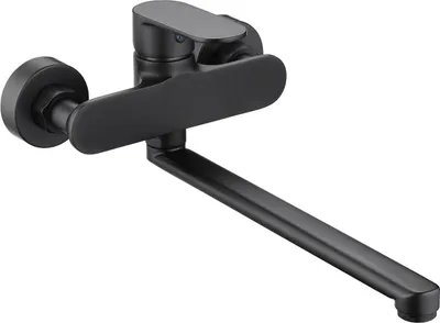 Produktbild von Mexen Milo Wannenbatterie, langer Auslauf, Schwarz - 71335-70