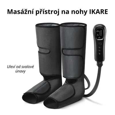 Obrázek produktu pro Masážní přístroj na nohy a lýtka IKARE – vzduchová komprese, 6 režimů, 3 úrovně intenzity, funkce vyhřívání – podpora krevního oběhu