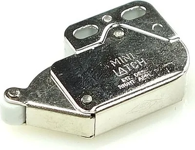 A close-up studio shot of a mini latch mechanism.