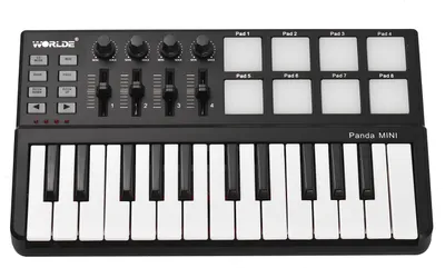 Produktbild von WORLDE Panda mini Tragbare Mini-USB-Tastatur mit 25 Tasten und Drum-Pad-MIDI-Controller