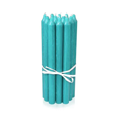 Produktbild von Dänische Premium Stabkerzen 12er Set, Leuchterkerzen, Tischkerzen, Tafelkerzen Farbe: Türkis, Höhe: 29 cm