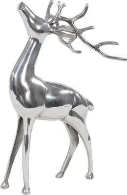 Produktbild von Deko Hirsch stehend Figur poliertes Aluminium Höhe ca. 30x15x48 cm Wild