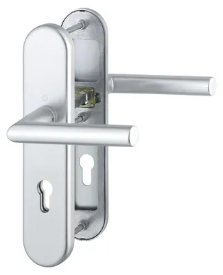 Türbeschlag Langschild 92 mm, silber eloxiert, für Türstärke 67-72 mm