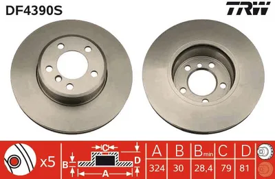 Produktbild von 2x TRW VORNE Bremsscheibe für BMW 7 E65 E66 E67