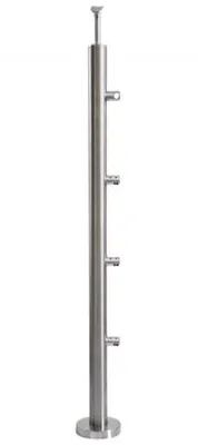 Produktbild von A-VS90-4D12 Edelstahl Treppenpfosten 4 Durchzüge Höhe 96 cm