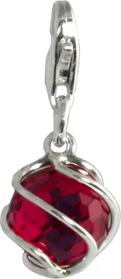 Produktbild von SilberDream Charm Schmuck Anhänger Kugel rot Zirkonia 925 Echt Silber FC200R