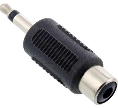 Produktbild von InLine Audio Adapter, 3,5mm Klinke Stecker an 1x Cinch Buchse, Mono, 3.5mm jack male, RCA, Schwarz