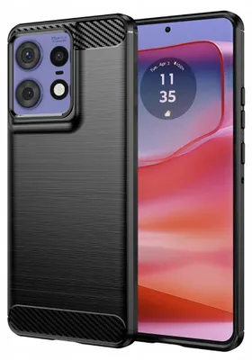 Produktbild von Techsuit Carbon Silicone Back Cover Hülle für Motorola Edge 50 Pro - Schwarz