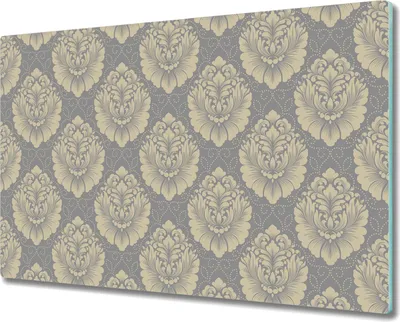 Produktbild von Glas-Herdabdeckplatte Glaskeramikkochfeld-Abdeckung Spritzschutz - 80x52 cm - Damask gold grau