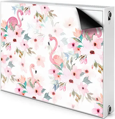 Produktbild von Magnet Heizkörperabdeckung Heizkörperverkleidung Verkleidung Abdeckung 110x60 cm  - Flamingos, Blumen