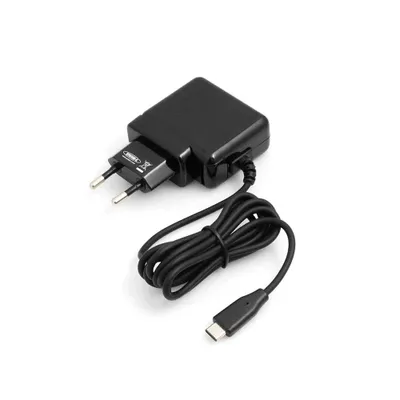 A black USB Type-C charger with a coiled cable is shown against a white background.