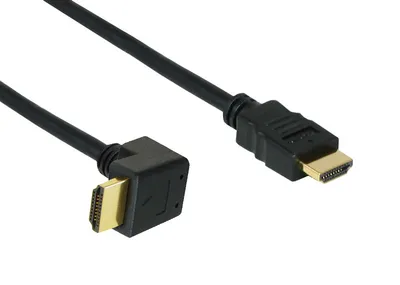 Produktbild von High-Speed-HDMI®-Kabel, Winkelstecker unten, vergoldete Stecker, 5m, Good Connections®