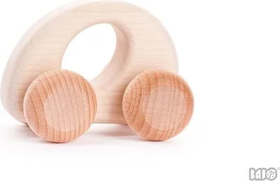 Produktbild von Bajo Holzauto Oval - Natur Holzspielzeugauto für Kinder